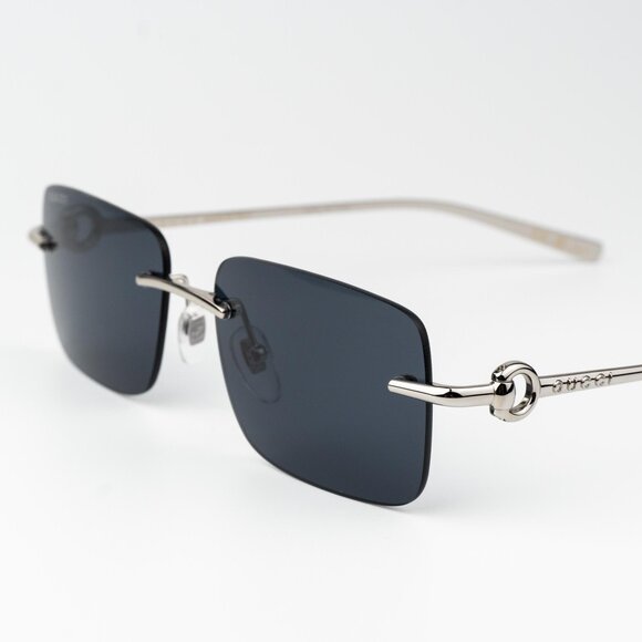 Gucci Men Sunglasses Silver Blue Rectangle GG1703S 003 BRAND NEW - Picture 6 of 15